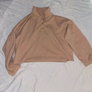 cropped oversized button up sweater